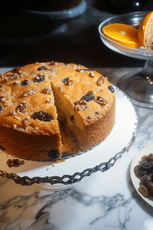 elaboración Bizcocho de naranja, nueces y pasas