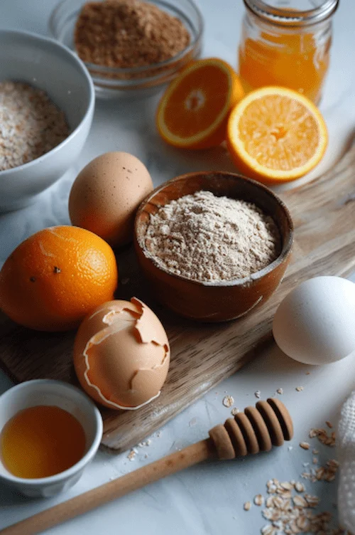 ingredientes Bizcocho de avena y naranja